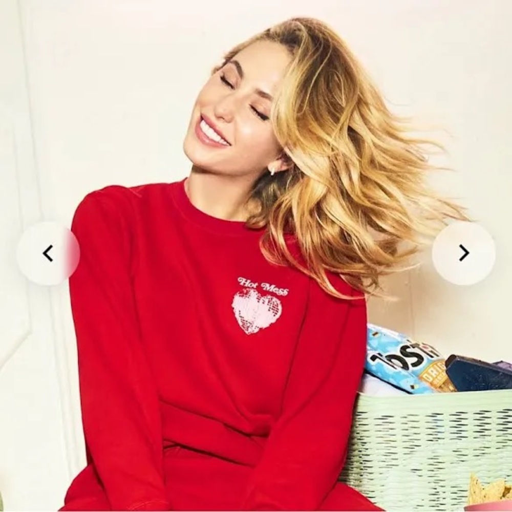 Vibrant Red Oversized Long Sleeve Hoodie
